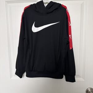 NIKE Boy’s THERMA Black/Red Hoodie Size 8 Year Old